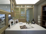 清淡時尚美式風格120平米三居室書房背景墻裝修效果圖