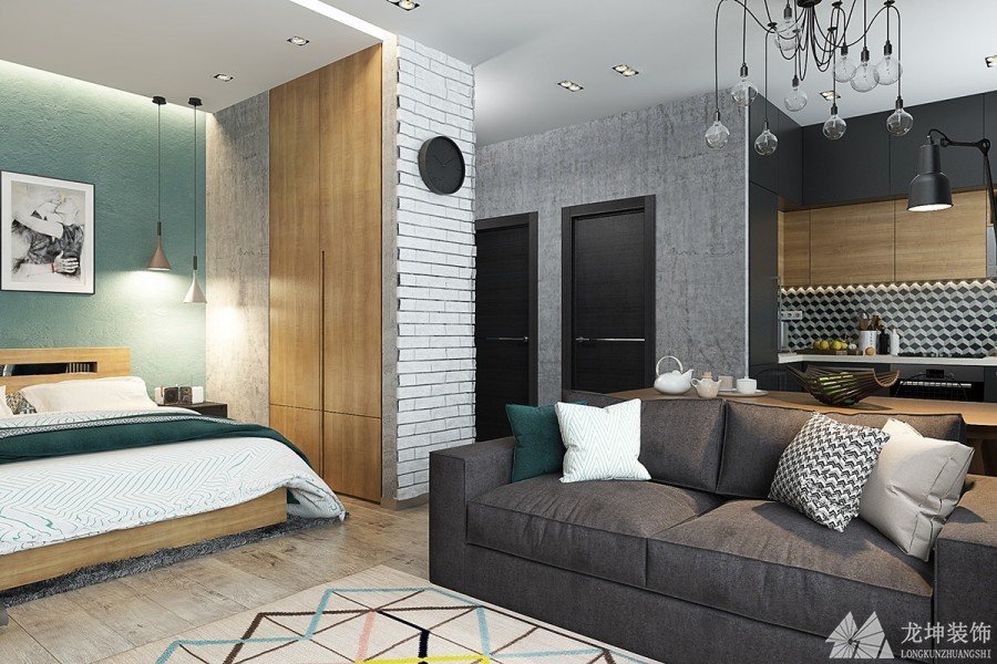 現代簡約風格50平公寓裝修效果圖