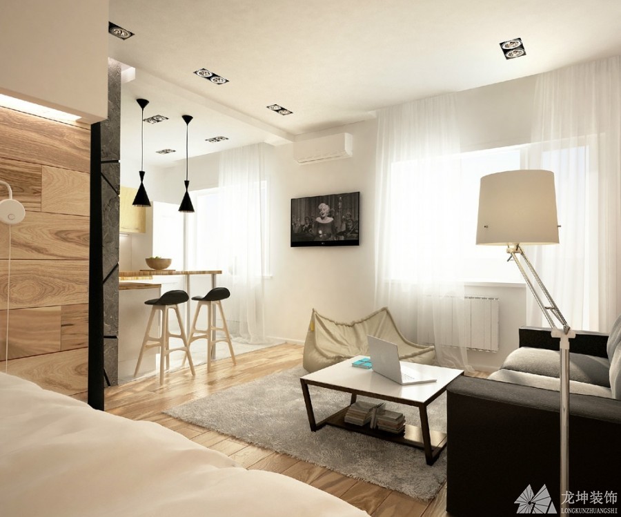 現代簡約風格一居室50平裝修效果圖