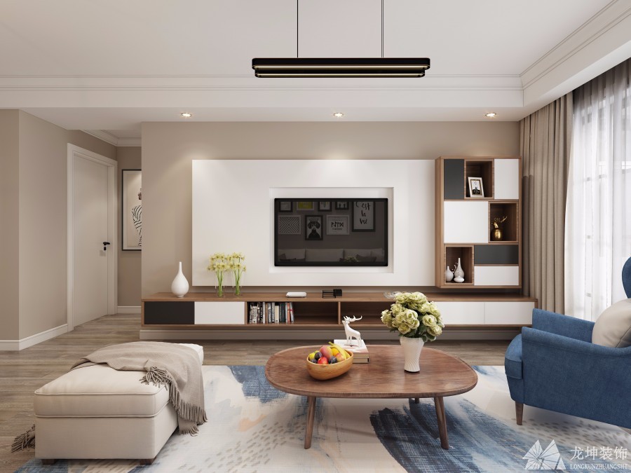 現代簡約風格90平兩居室裝修效果圖