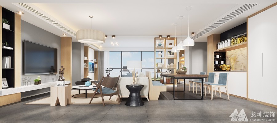 現(xiàn)代風格120平三居室裝修效果圖